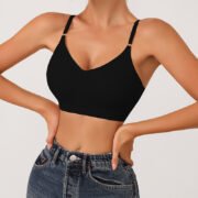 European and American Plus Size Seamless Adjustable Gathering Underwear V-neck Women's Style Without Steel Ring Bra - Image 3