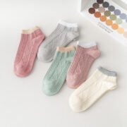 Soft  Wholesale comfort Premium White Summer Socks for Private Label Summer Breathable Soft Women Low Cut Ankle Socks - Image 7