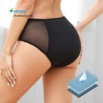 Eco-friendly Women Mid Waist Menstrual Pants Washable Incontinence Leak Proof Underwear Bamboo Lace 4 Layers Period Panties