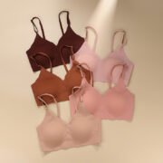 European and American Plus Size Seamless Adjustable Gathering Underwear V-neck Women's Style Without Steel Ring Bra