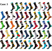 Novelty Happy Combed Cotton Men's Dress Socks Funny Fun Colorful Crazy Funky Cute Crew Socks for Men - Image 5
