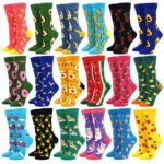 Novelty Happy Combed Cotton Men's Dress Socks Funny Fun Colorful Crazy Funky Cute Crew Socks for Men