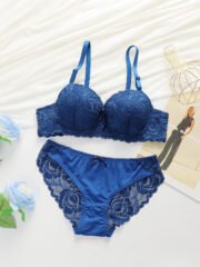 Factory Direct Sale New Women's Sexy Comfortable Underwear Set Adjustable Steel Ring Lace Bra Panties Set - Image 7
