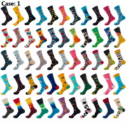 Novelty Happy Combed Cotton Men's Dress Socks Funny Fun Colorful Crazy Funky Cute Crew Socks for Men - Image 3