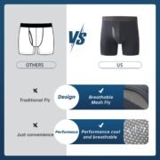 High Quality Mesh Breathable Quick Dry Plus Size Men's Boxer Brief Custom Logo Elastic Waistband Soft Seamless Underwear for Men - Image 3