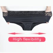 Eco-friendly Women Mid Waist Menstrual Pants Washable Incontinence Leak Proof Underwear Bamboo Lace 4 Layers Period Panties - Image 4